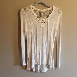 White waffle knit tunic, Size M